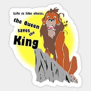 Queen saves King Sticker